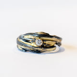 Mixed-Metal Merge Band with Diamond