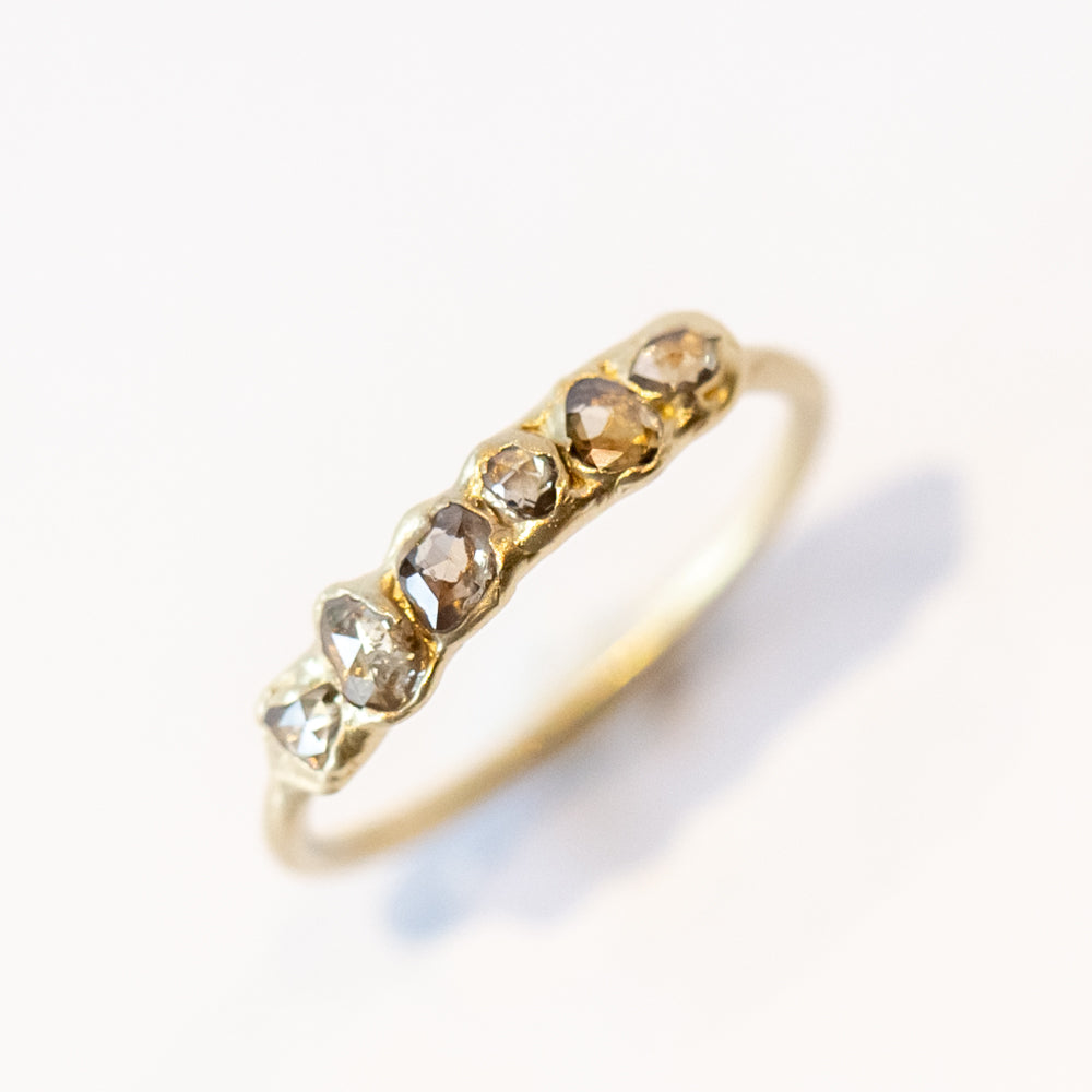 Rough Champagne Diamond Band