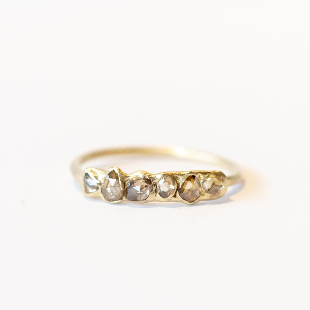 Rough Champagne Diamond Band