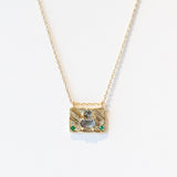 Spinel, Diamond and Emerald Medium Collage Necklace