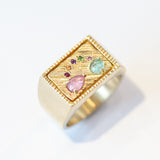 Rainbow Collage Signet Ring