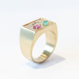 Rainbow Collage Signet Ring