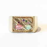 Rainbow Collage Signet Ring