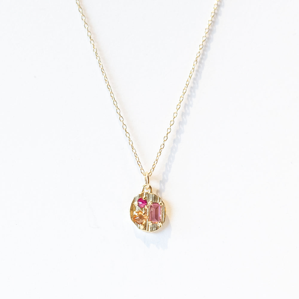 Tourmaline, Ruby and Sapphire Collage Necklace