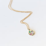 Tanzanite, Emerald and Sapphire Collage Necklace