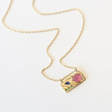 Small Sapphire and Emerald Collage Necklace