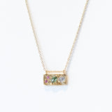 Small Sapphire and Garnet Collage Necklace
