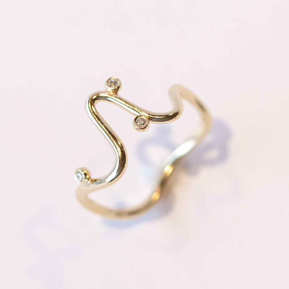Squiggle Diamond Ring