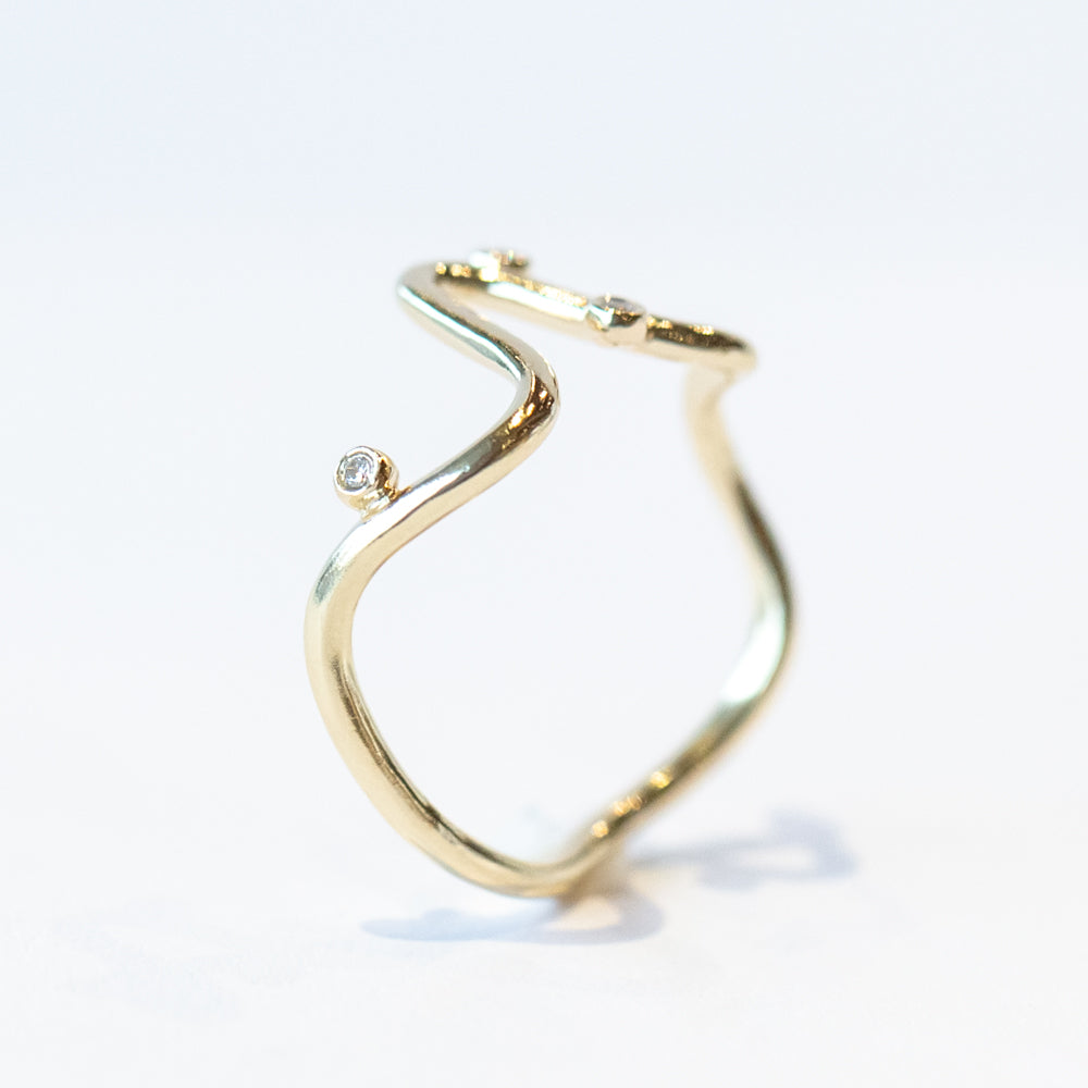 Squiggle Diamond Ring