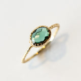 East-West Oval Indicolite Tourmaline Ring