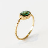 East-West Oval Indicolite Tourmaline Ring