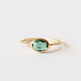 East-West Oval Indicolite Tourmaline Ring