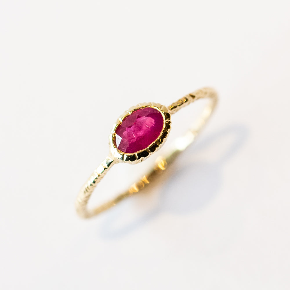 East-West Oval Ruby Ring
