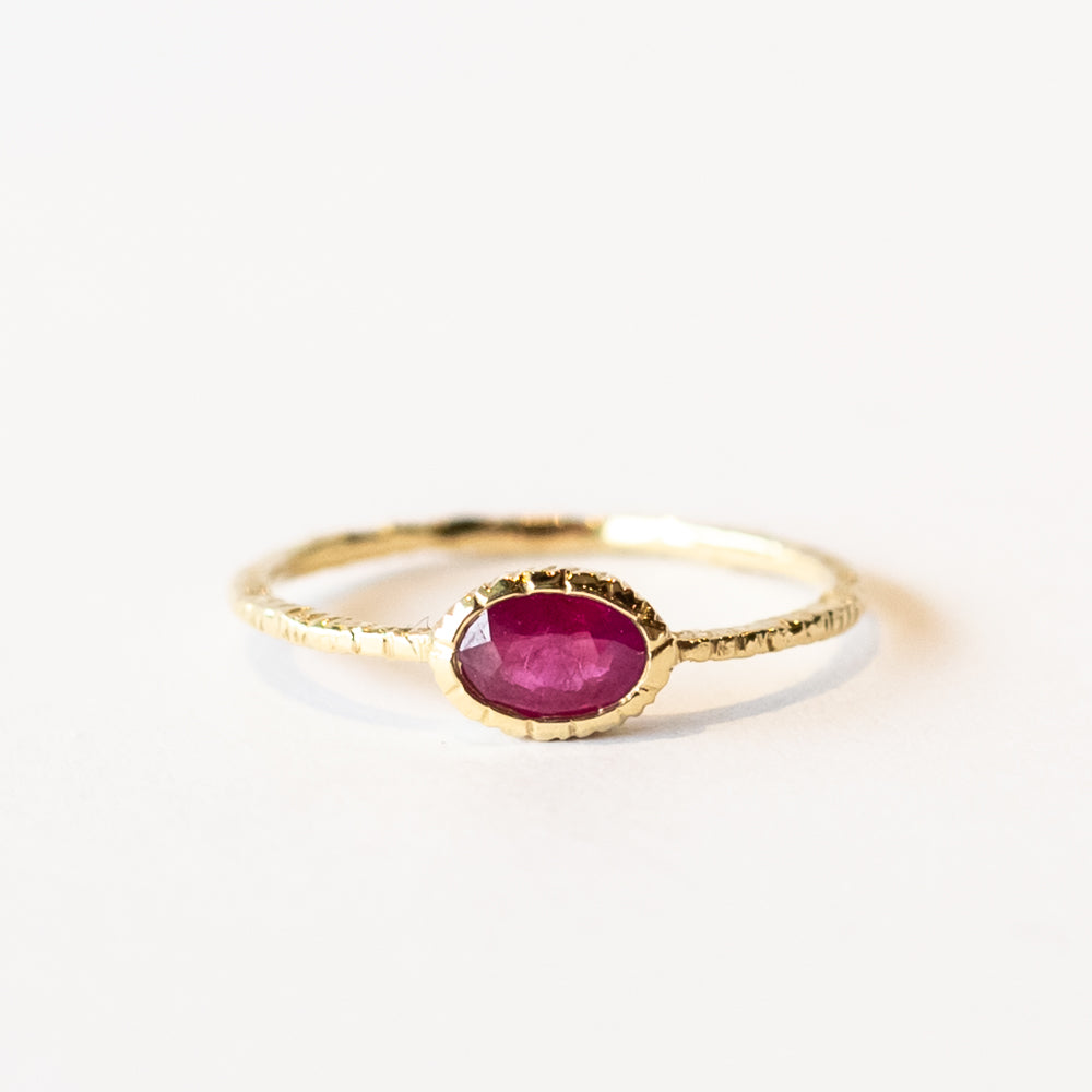 East-West Oval Ruby Ring
