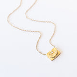 Crescent Moon Diamond Portrait Necklace