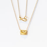 Crescent Moon Diamond Portrait Necklace