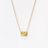 Crescent Moon Diamond Portrait Necklace