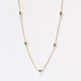 Suzanne Kalan | 18k Block Chain Five-Station Emerald Necklace