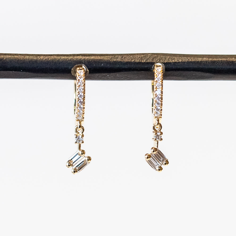 Suzanne Kalan | 18k Drop Huggie Earrings