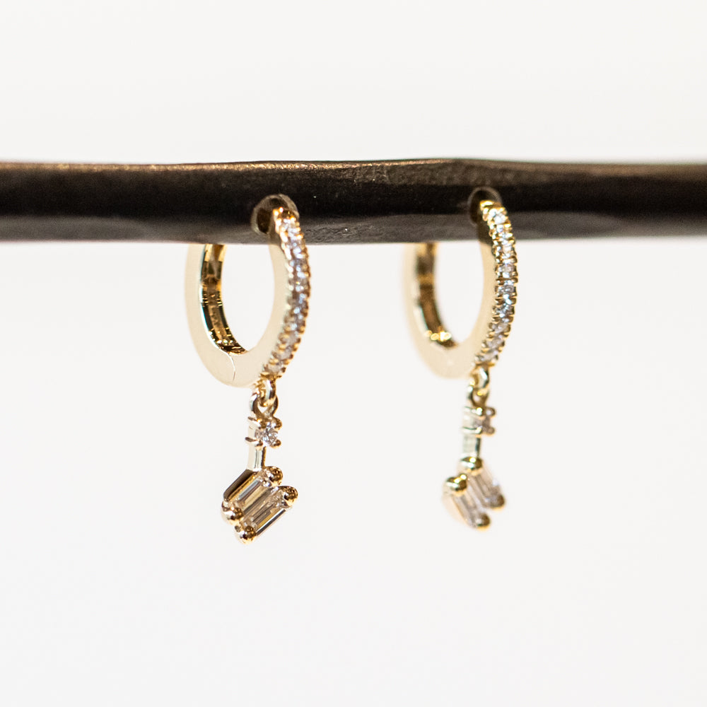 Suzanne Kalan | 18k Drop Huggie Earrings