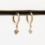 Suzanne Kalan | 18k Drop Huggie Earrings