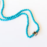 18k Infinite Beaded Turquoise and Mini Golden Rondelle Necklace