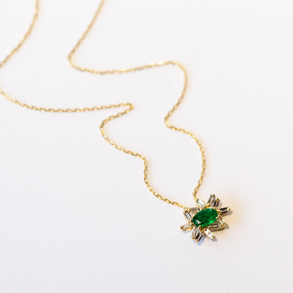 Suzanne Kalan | 18k Oval Emerald Cluster Necklace