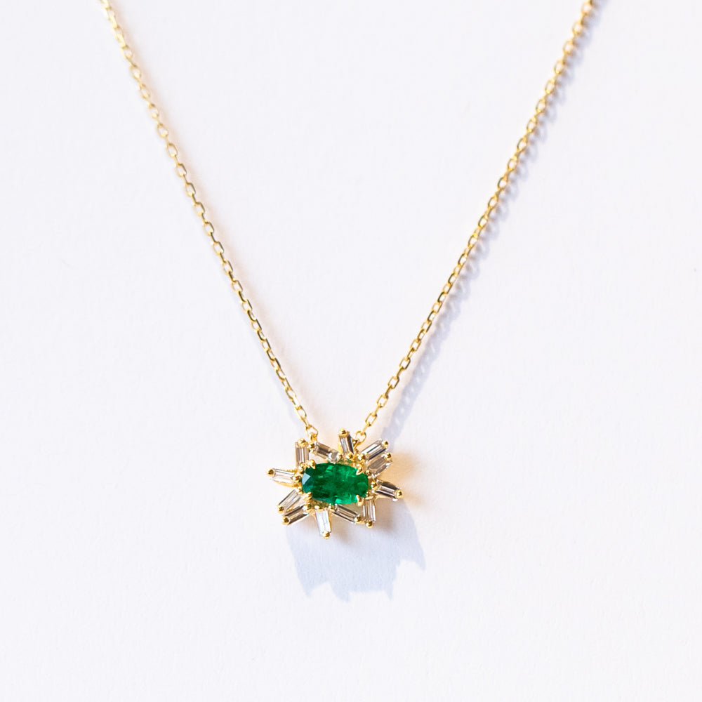 Suzanne Kalan | 18k Oval Emerald Cluster Necklace