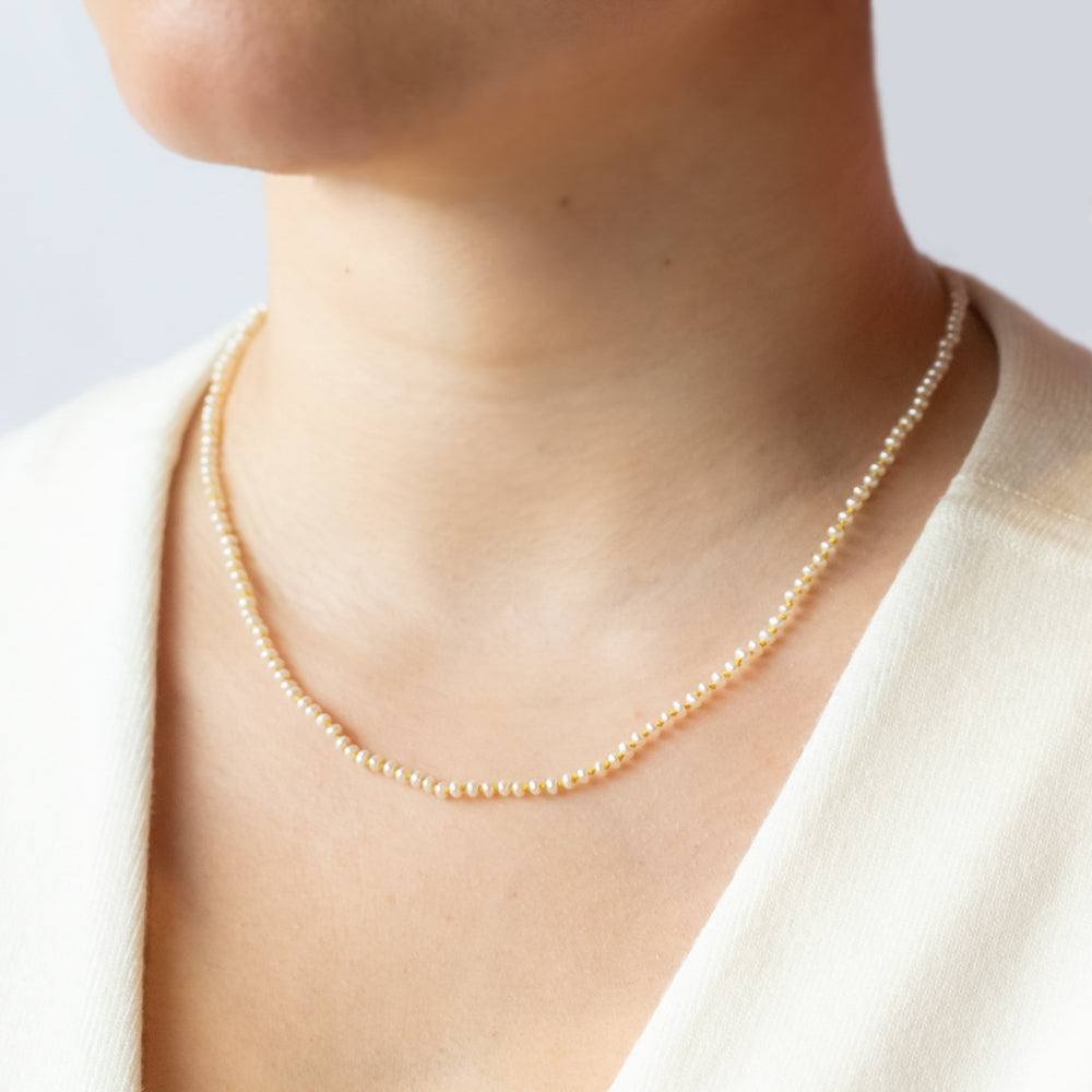 Seed Pearl Yellow Necklace