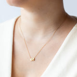 Crescent Moon Diamond Portrait Necklace