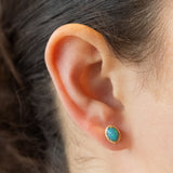 Oval Australian Opal Stud Earrings