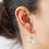 Faceted Sky Blue Topaz Drop Earrings