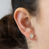White Brazilian Drusy Stud Earrings