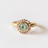 Sapphire Confetti Halo Ring
