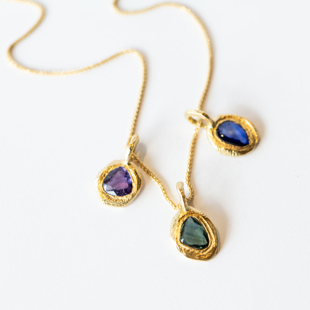 Freeform Blue Sapphire Charm
