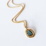 Freeform Teal Sapphire Charm