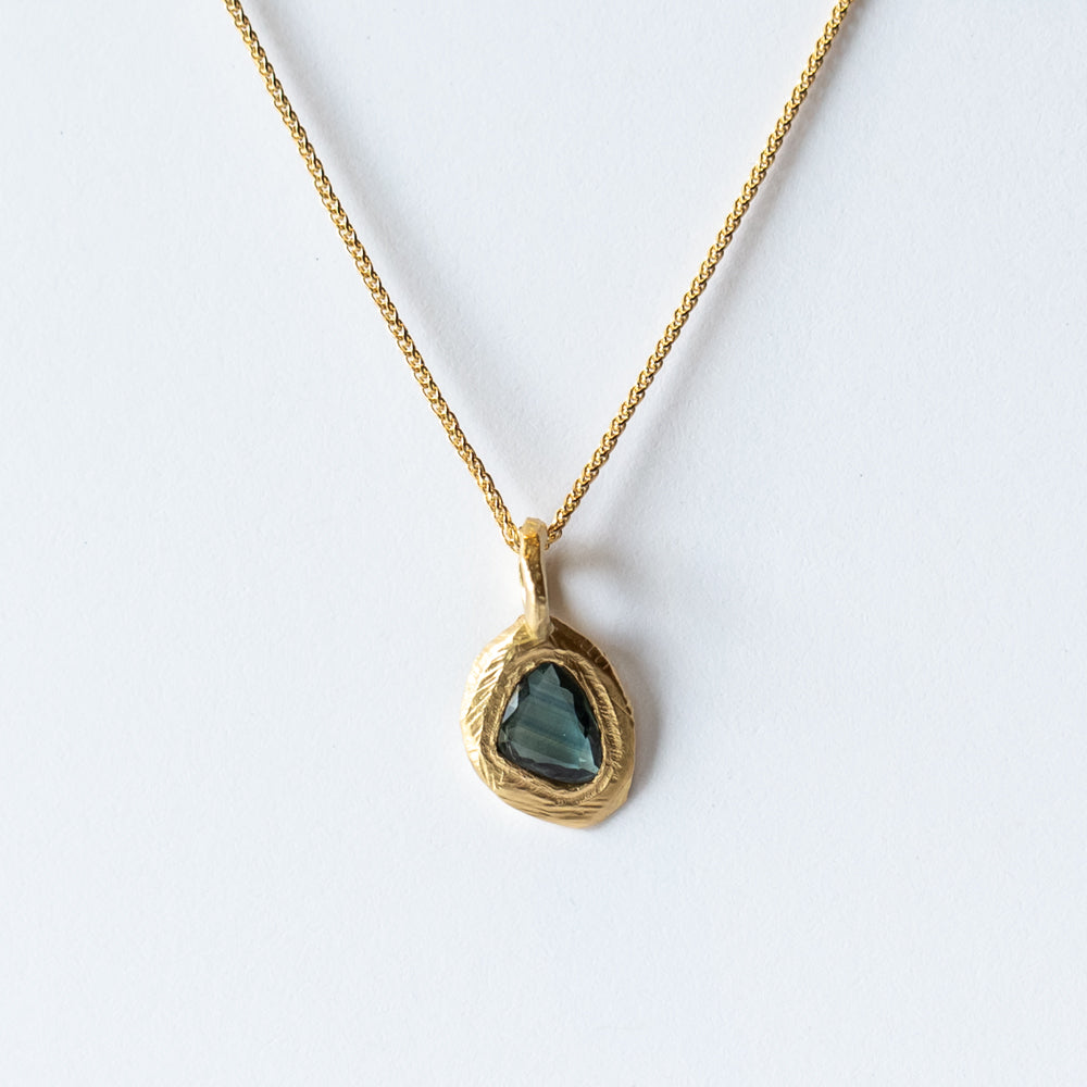 Freeform Teal Sapphire Charm
