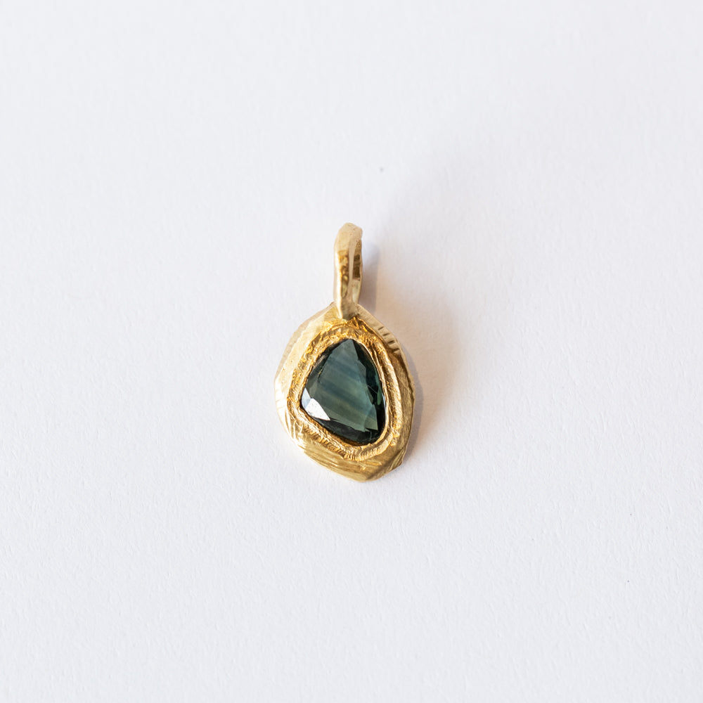 Freeform Teal Sapphire Charm