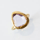 Large Freeform Rose Cut Lavender Sapphire Ring