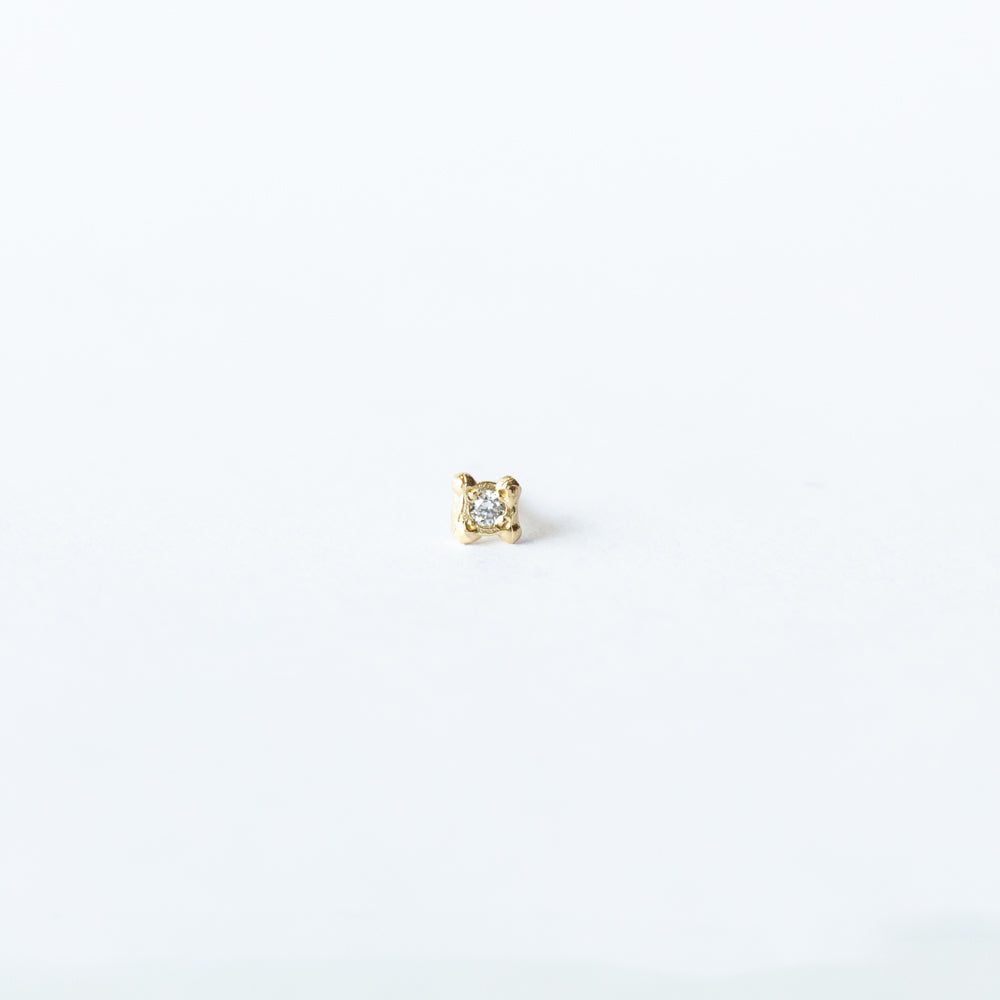 Victoria Cunningham | Single Diamond Square Stud Earring (Single)