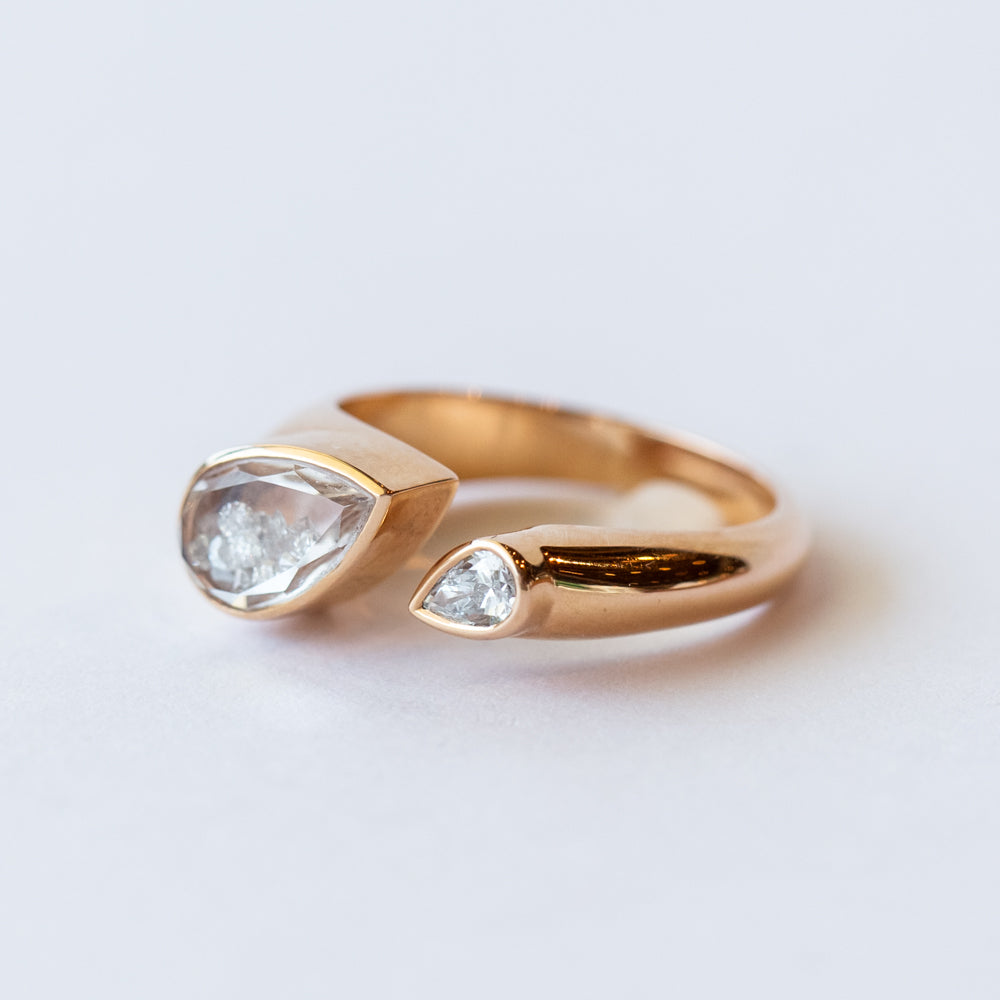 Diamond Shaker Plural Open Ring