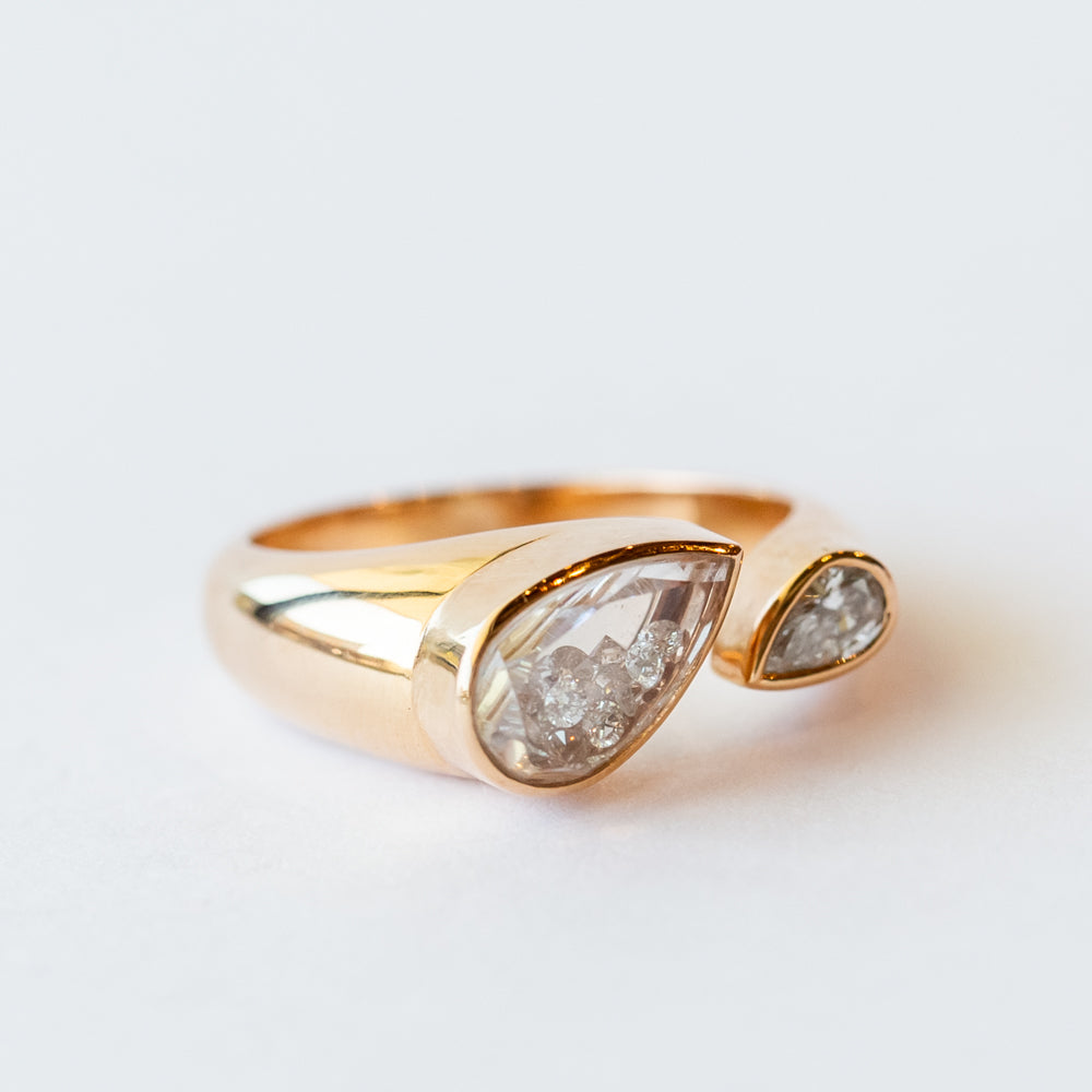 Diamond Shaker Plural Open Ring