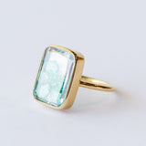 Ten Fourteen Rose Cut Emerald Ring