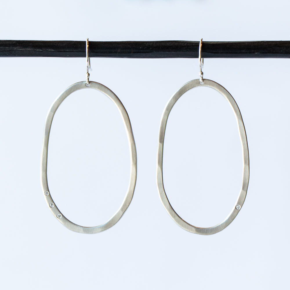 Sarah McGuire | Large Diamond Pebble Earrings