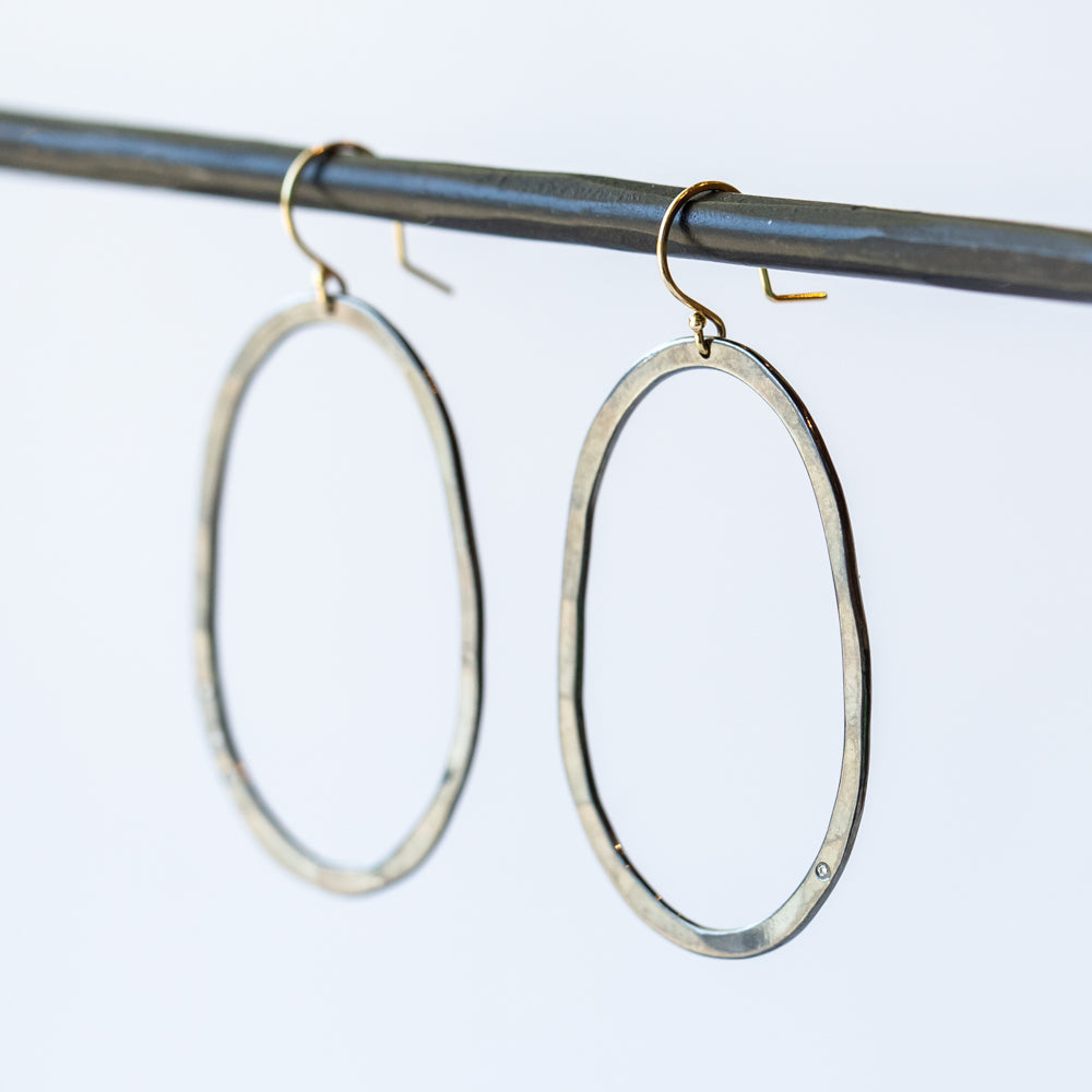 Sarah McGuire | Large Two-Tone Diamond Pebble Earrings