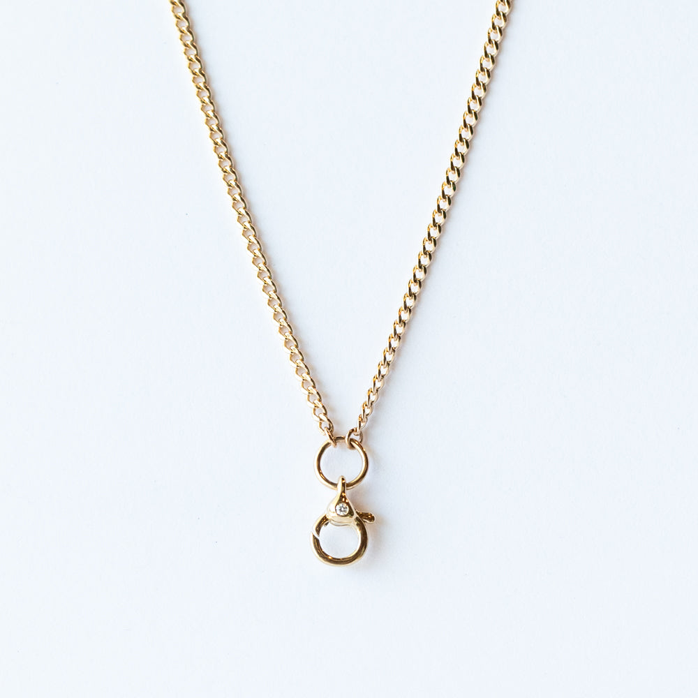 Zoe Chicco | XS Curb Chain with Lobster Claw Charm Holder