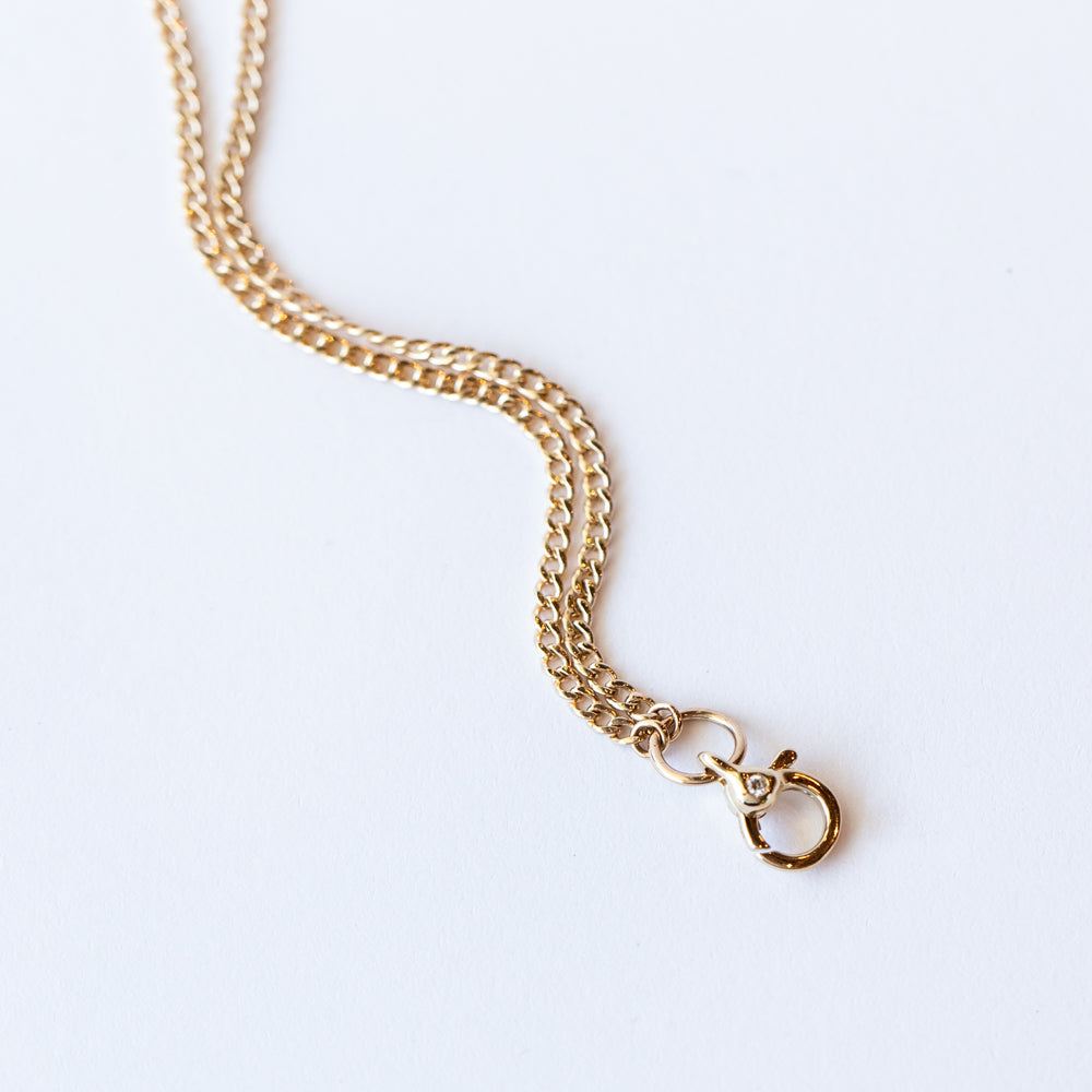 Zoe Chicco | XS Curb Chain with Lobster Claw Charm Holder