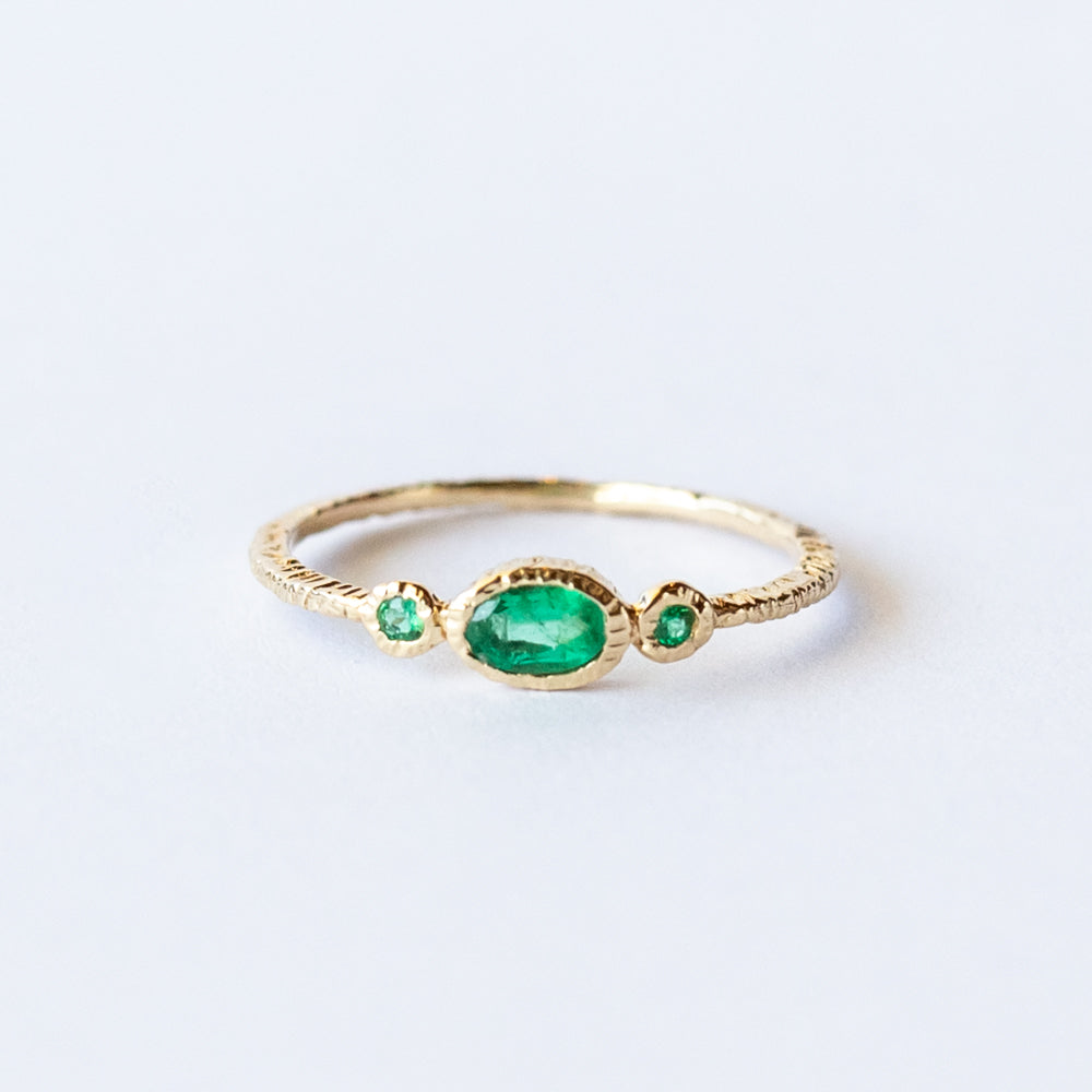 Three-Stone Emerald Ring