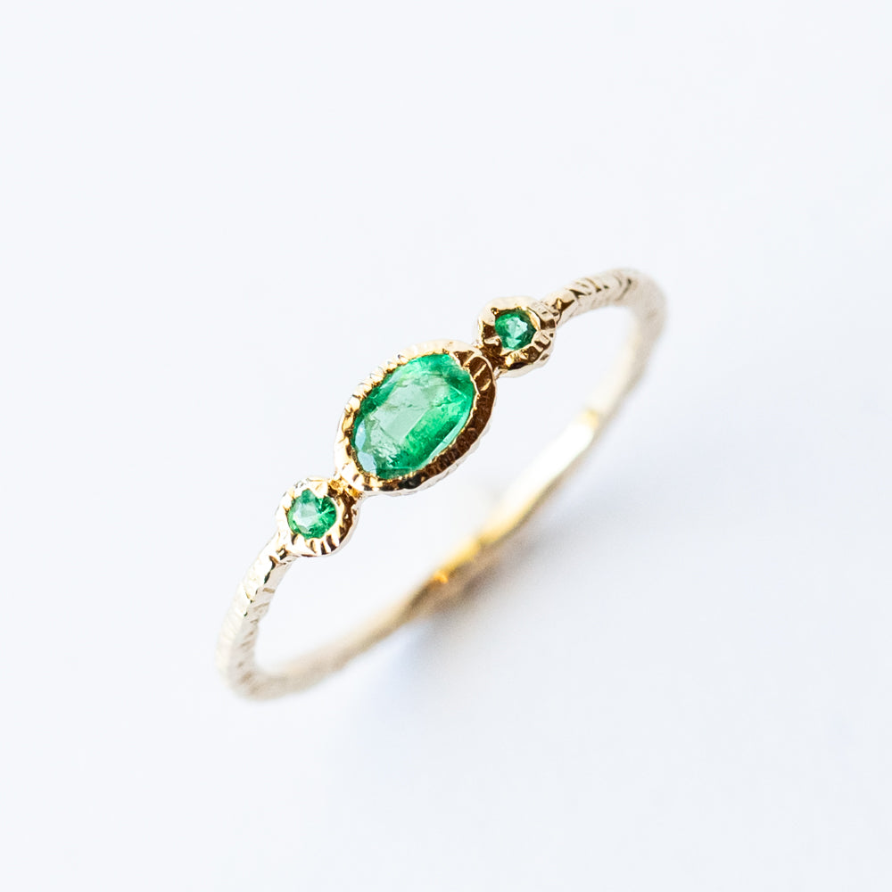 Three-Stone Emerald Ring