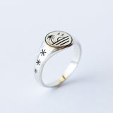 Sunset Pinkie Signet Ring
